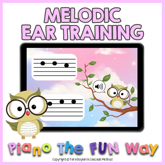 Boom Cards: Owl Melodic Ear Training (Same, Step, Skip)