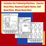 Back to School Color by Rhythm Worksheets | Back to School Activities