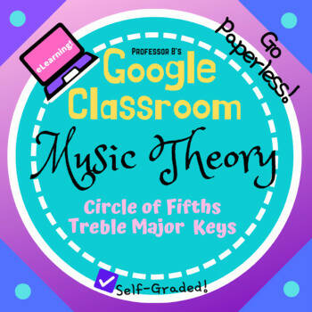 Google Classroom DIGITAL Music Theory Lesson 40: Circle of Fifths - All Treble Major Keys - Self-Grading