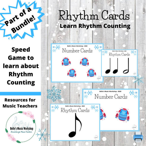 Rhythm Cards Activity - Winter Themed