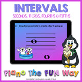 Boom Cards ~ Intervals: Seconds, Thirds, Fourths, Fifths