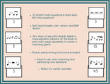 Rhythm Addition Math Equations Bundle: Levels One - Five