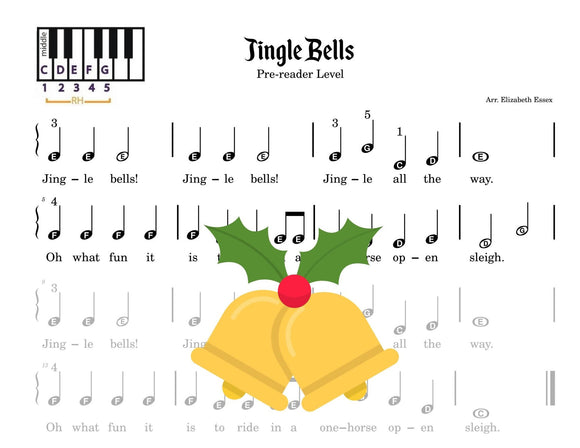 Jingle Bells - Pre-staff Alpha Notation (Studio License)