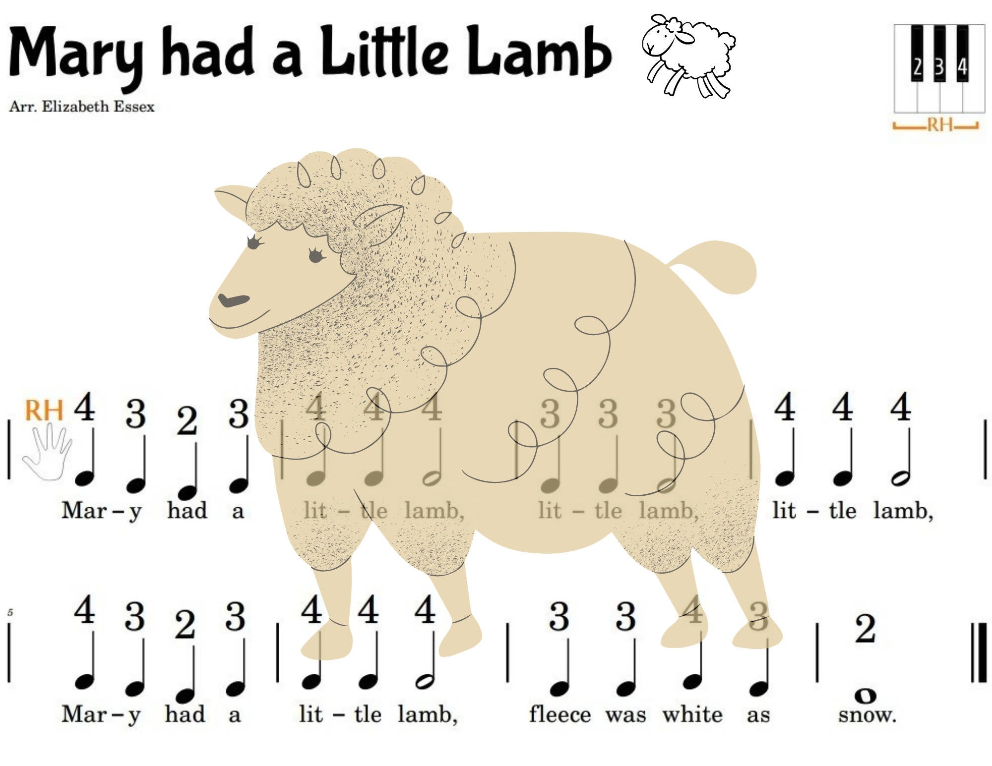 lambda number at mary bilbo blog Images High Quality... Mary Had a Little Lamb – Music Teacher Resources