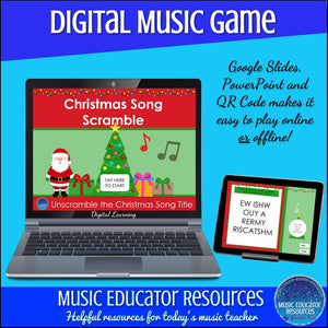 Christmas Song Word Scramble | Digital Music Game