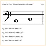 Google Classroom DIGITAL Music Theory Lesson 29: Whole Steps, Half Steps and Enharmonic Notes - Self-Grading