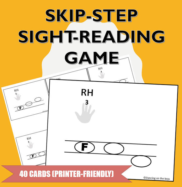 Skip and Step Sight Reading Cards for Beginners (B&W)