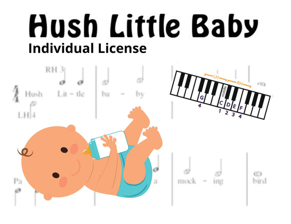 Hush Little Baby - Pre-Staff Alpha Notation INDIVIDUAL LICENSE