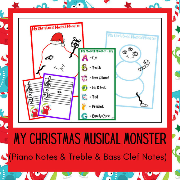 My Christmas Musical Monster | Note Reading Christmas Game