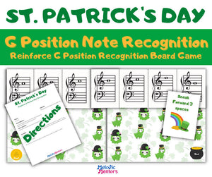 St. Patrick's Day G Position Note Recognition Board Game