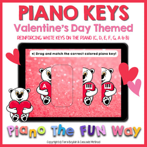 Boom Cards: Piano Keys Valentines Themed