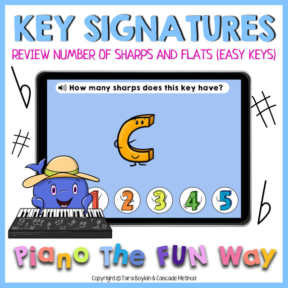 Boom Cards: Key Signatures Review 1 (Easy)