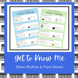 Get To Know Me Challenges | Basic Rhythm & Piano Notes