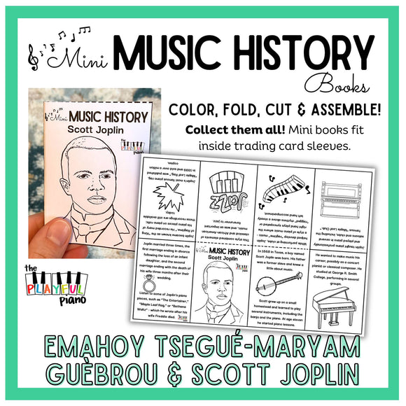 Mini Music History Books, Set #1: Emahoy & Joplin