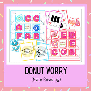 Donut Worry | Note Reading (Piano Notes, Treble Clef, Bass Clef) Game