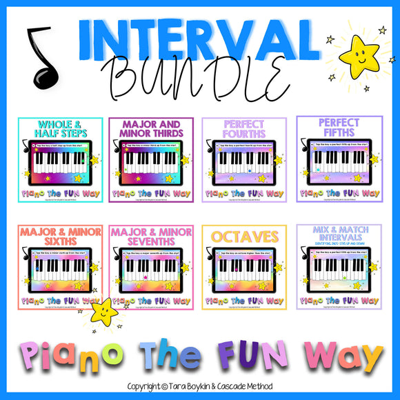 Boom Cards: Piano Interval Bundle