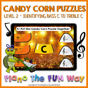 Boom Cards: Candy Corn Puzzles Notes Level 2
