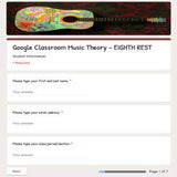 Google Classroom DIGITAL Music Theory Lesson 22: Eighth Rest - Self-Grading