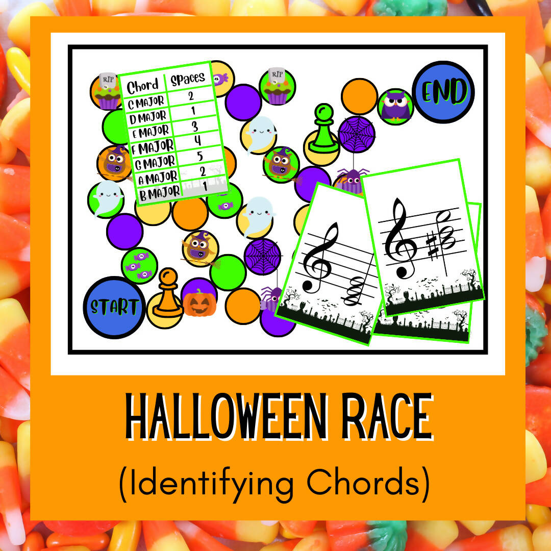 Halloween Race | Note Reading Game – Music Teacher Resources
