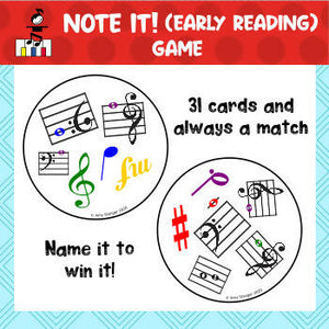 Note It! (Early Reading Version) a Music Game inspired by Spot It