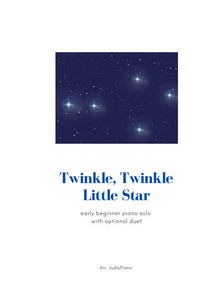 Twinkle, Twinkle Little Star (Early Beginner Piano Solo with Optional Duet) arr. JudisPiano