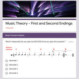 Google Classroom DIGITAL Music Theory Lesson 19: First and Second Endings - Self-Grading